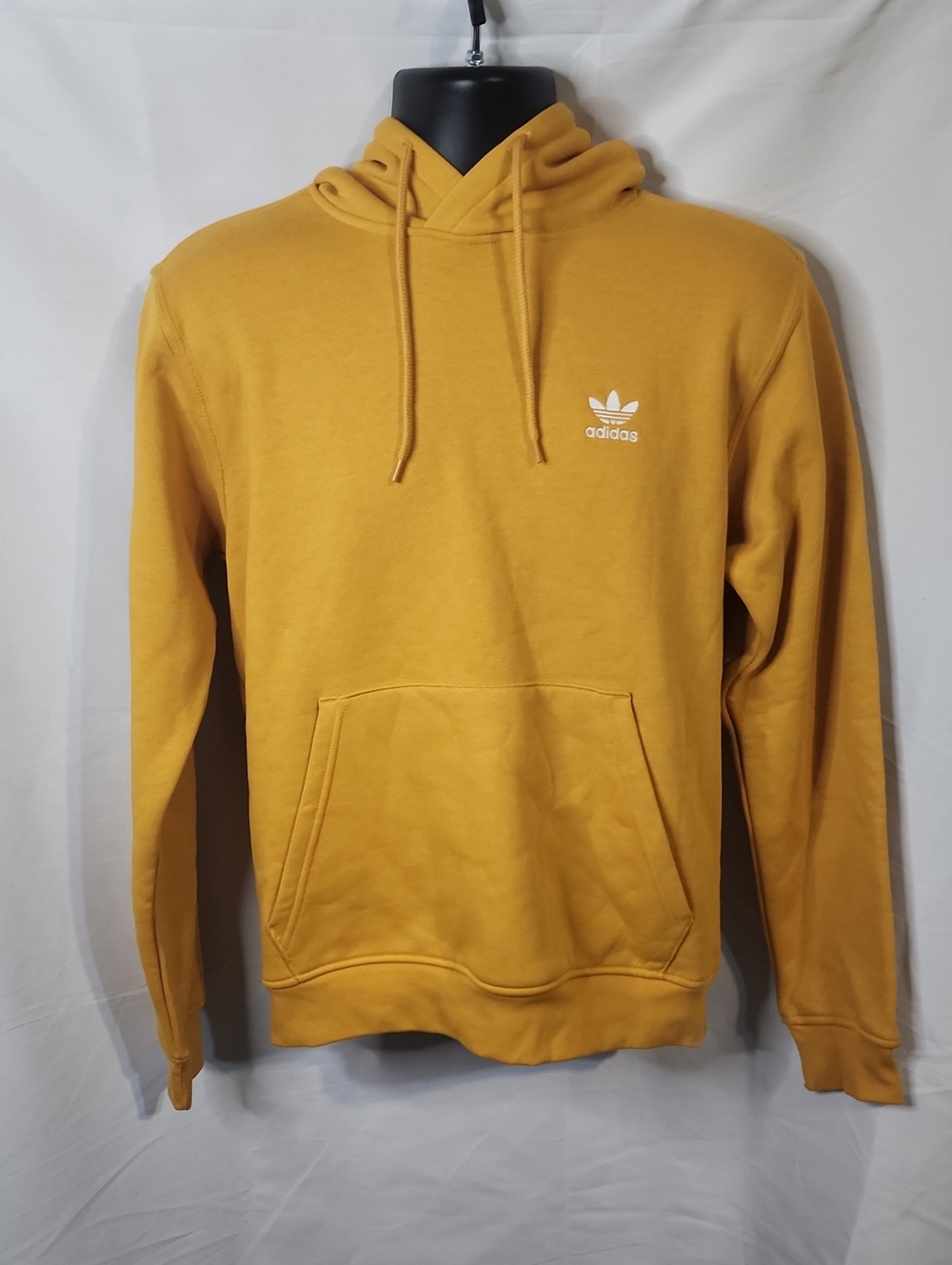 adidas ESS HD Mustard Yellow Trefoil Hoodie - Pullover Sweatshirt Men Small New